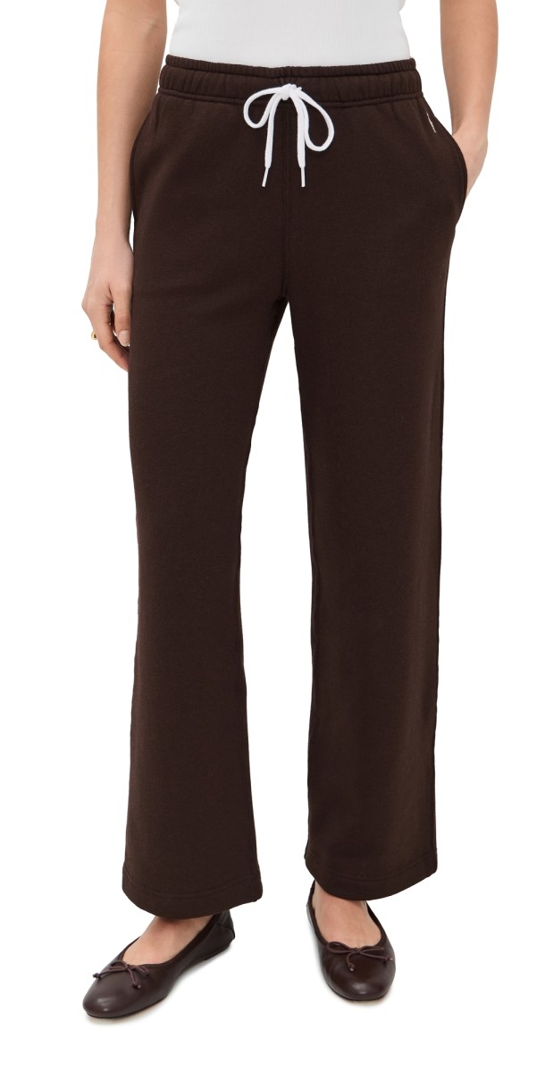 Polo Ralph Lauren Arctic Fleece Knit Ankle Open Bottom Sweatpants Circuit Brown
