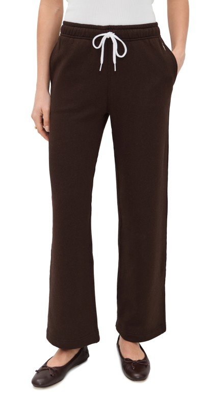 Polo Ralph Lauren Arctic Fleece Knit Ankle Open Bottom Sweatpants Circuit Brown