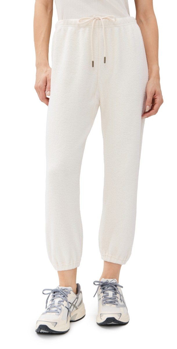 THE GREAT. The Fleece Stadium Sweatpants Washed White