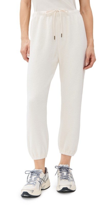 THE GREAT. The Fleece Stadium Sweatpants Washed White