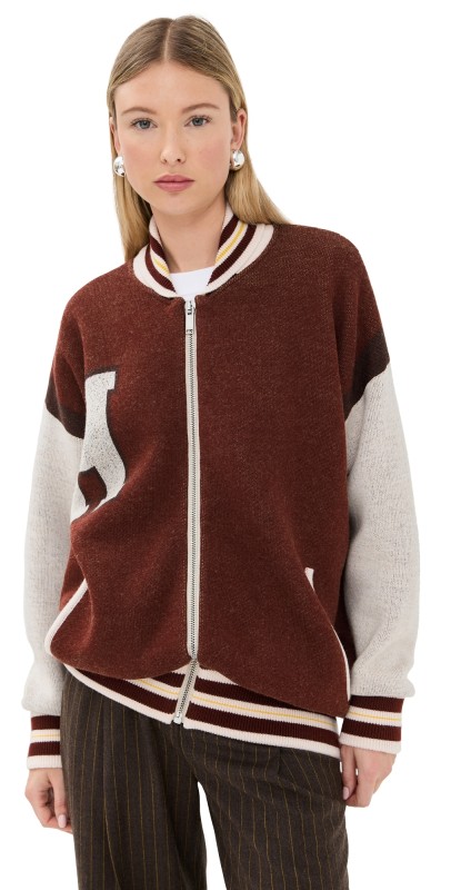 HALFBOY College Bomber Jacket New Maroon