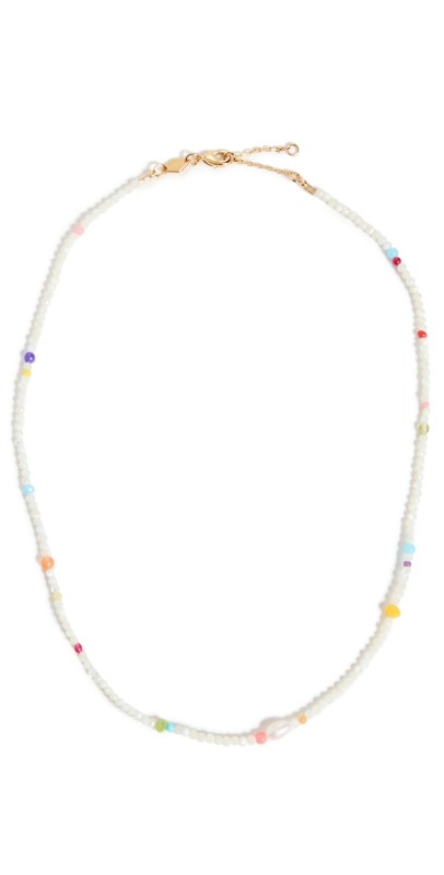 Anni Lu Confetti Gem Necklace White Shell