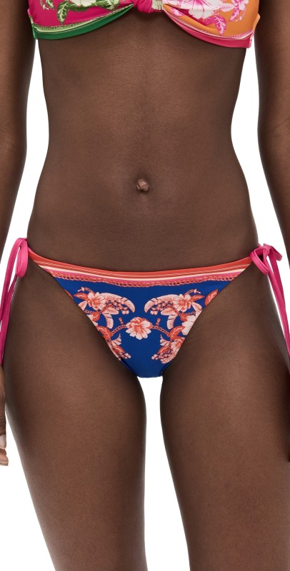 FARM Rio Full Tie Side Bikini Bottoms Floral Elegance Mixed Scarves