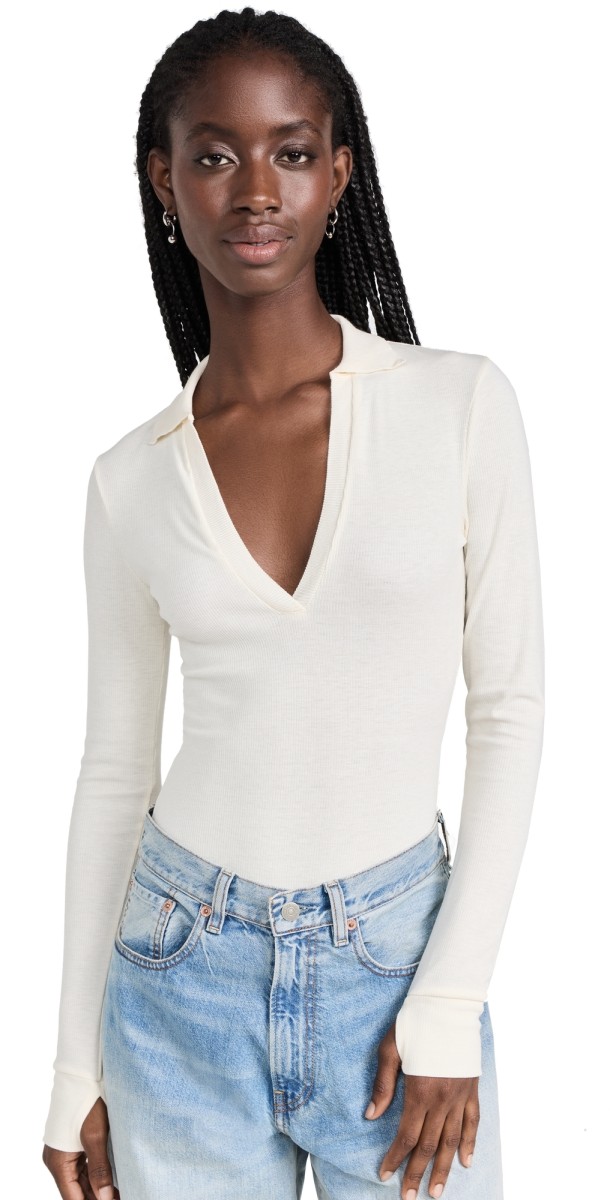 Free People Do It Right Thong Bodysuit Blanchette
