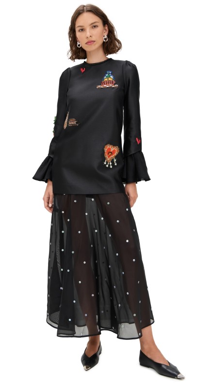 ALÉMAIS Ginger Embellished Gown Black