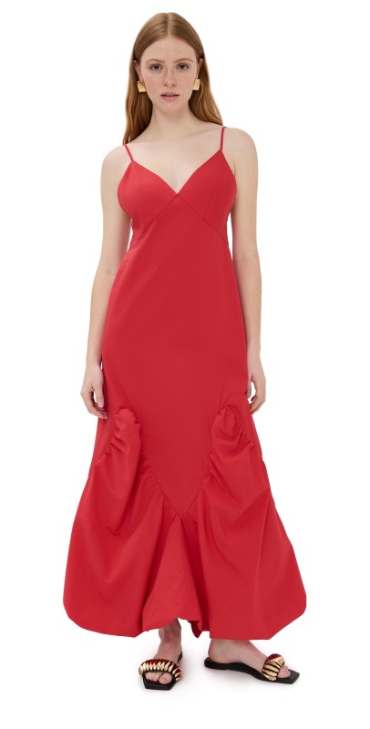 AnOnlyChild Lucia Slip Dress Red