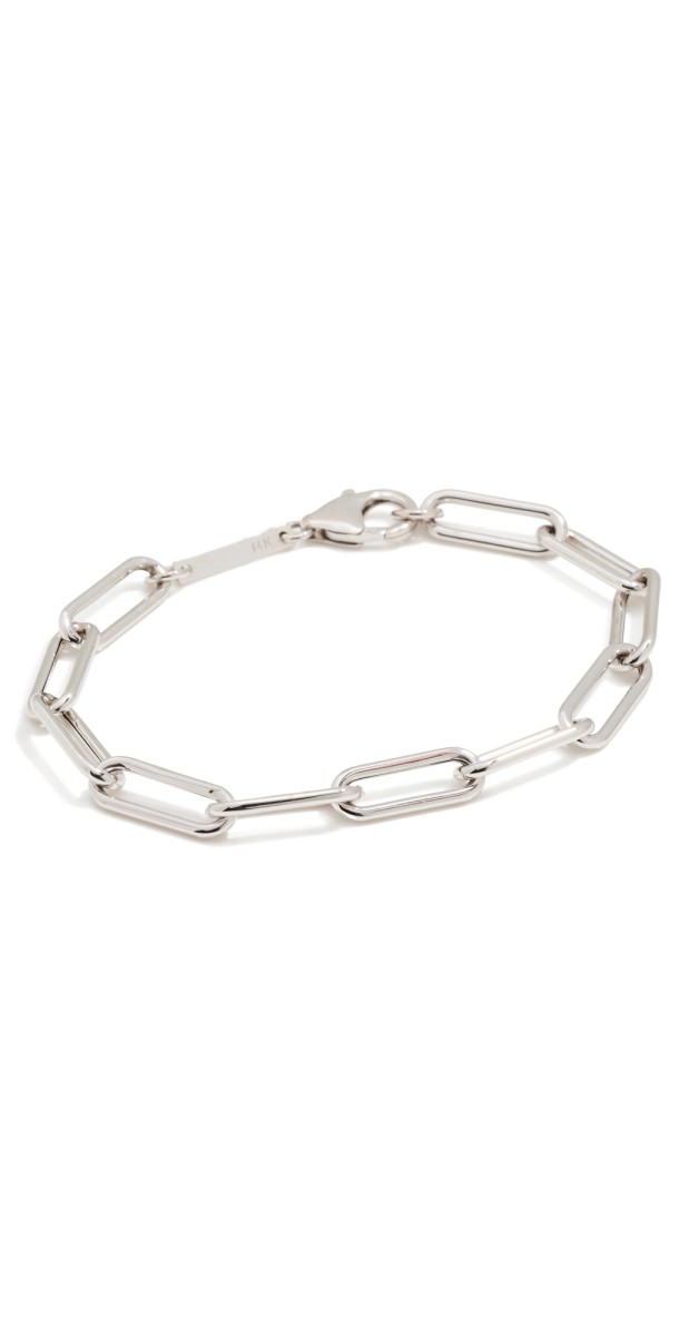 Zoe Chicco 14k White Gold Large Paperclip Chain Bracelet 14k White Gold