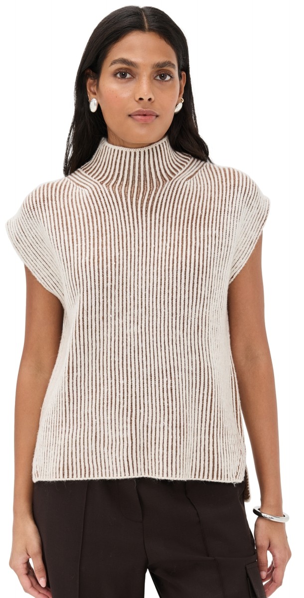 Varley Lauren Plated Knit Tank Cocoa Dust