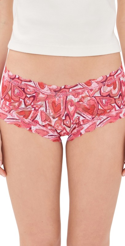 Hanky Panky Printed Signature Lace Boy Shorts Lots of Love