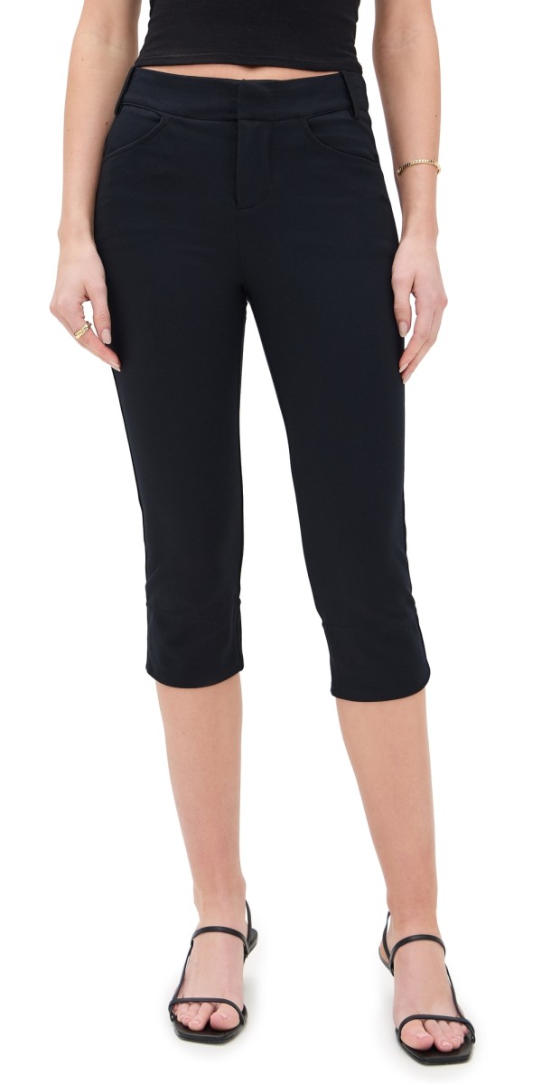 Free People Bette Super Slim Capris Black