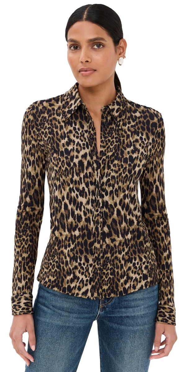 Nili Lotan Celestine Shirt VINTAGE LEOPARD PRINT