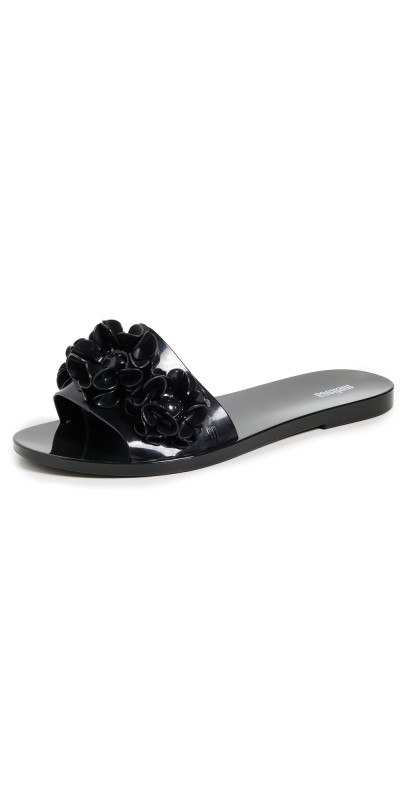 Melissa Babe Springtime Slide Jelly Sandals Black