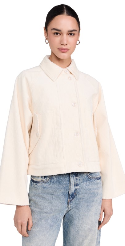 PAIGE Tylee Corduroy Jacket Ivory