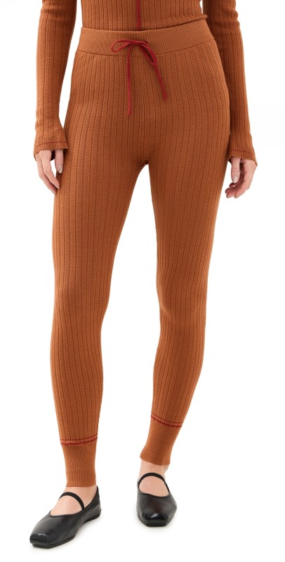 Varley Wheatly Knit Leggings Roasted Pecan