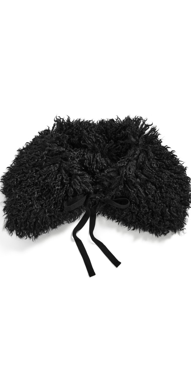 Apparis Eliza Shearling Collar Noir