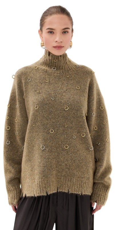 FRENKEN Precious Oversized Turtle Sweater Camel