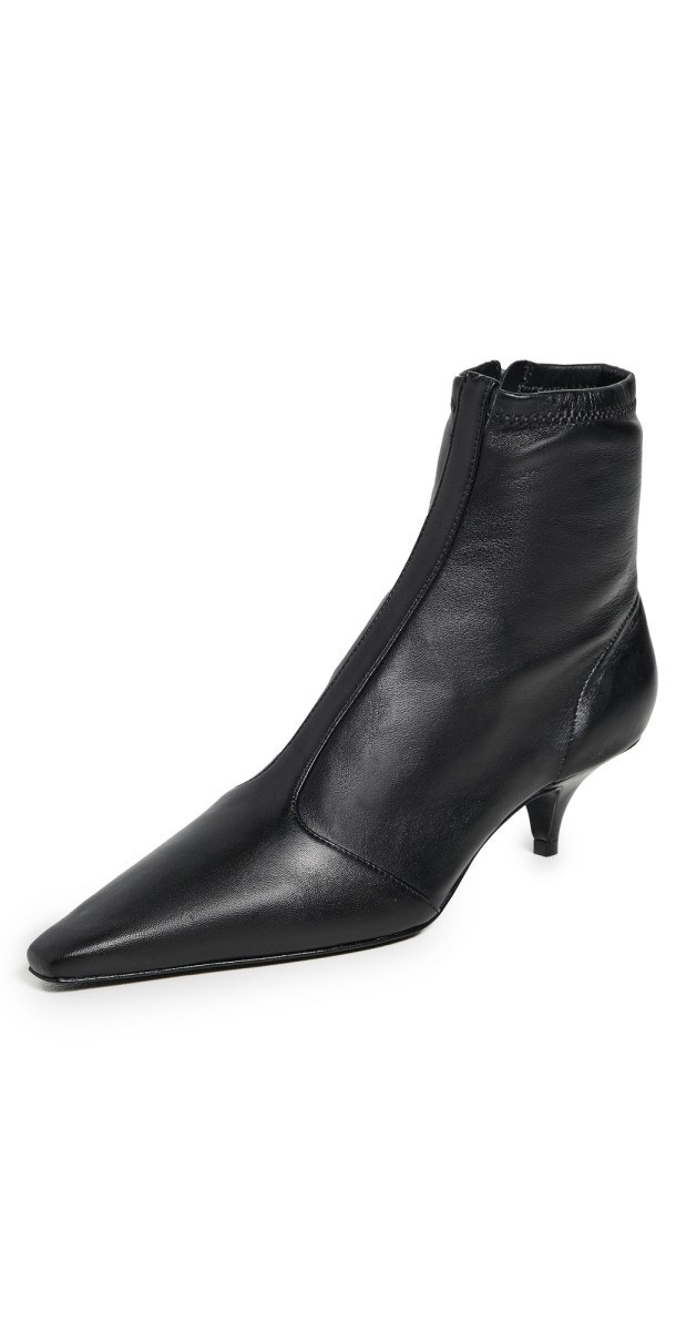 Reformation Robbie Ankle Boots Black Stretch Leather