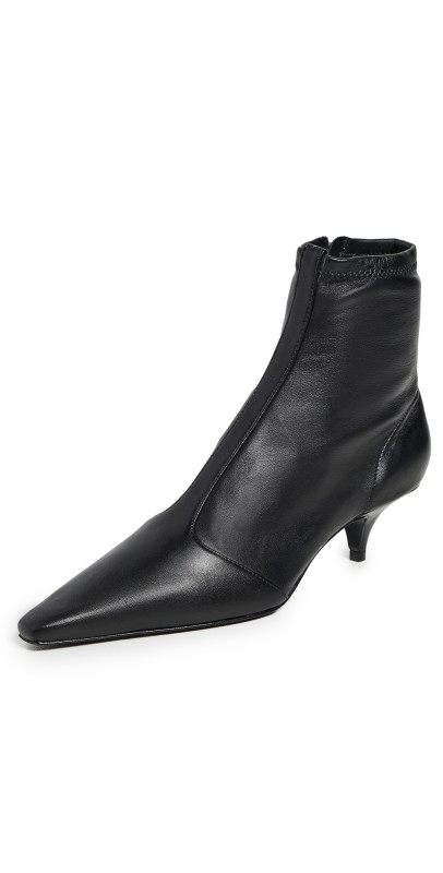 Reformation Robbie Ankle Boots Black Stretch Leather