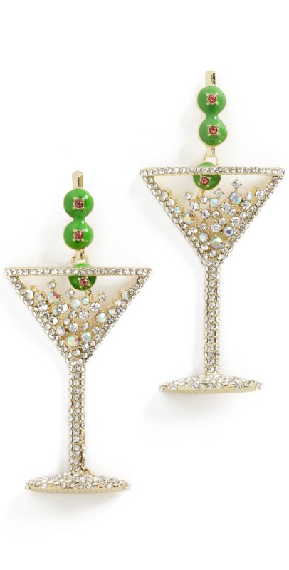 BaubleBar Pimento Memento Martini Earrings Clear/Gr