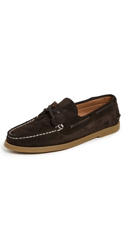 Hereu Saler Nautic Suede Flats Dark Brown/Beige