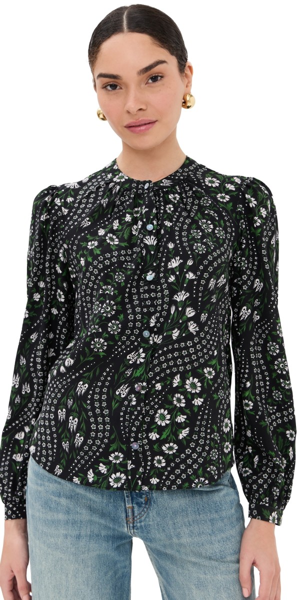 Veronica Beard Ashlynn Top Black Multi