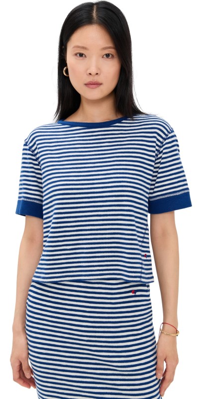Clare V. Le Bateau Tee Cobalt/Cream Stripe