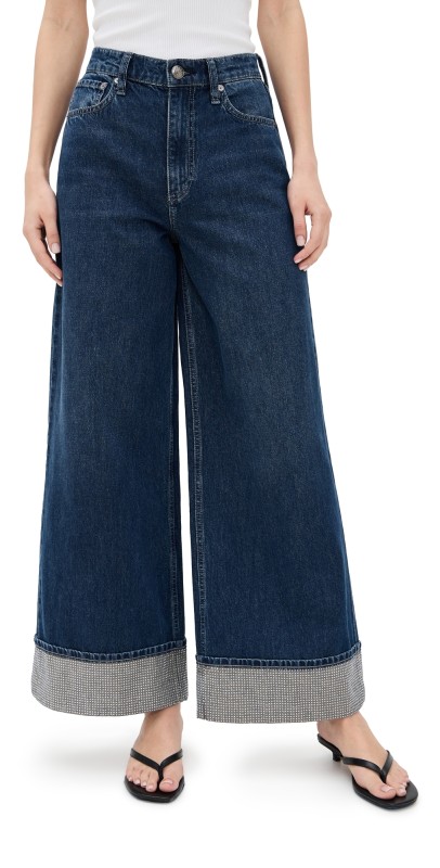 rag & bone Sofie High-Rise Ankle Wide Leg With Cuff Jeans Dwnjl