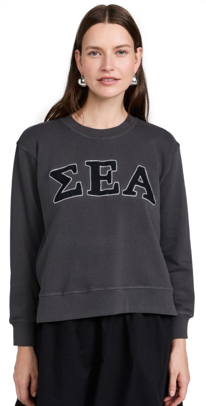 Sea Adonis Embroidery Sweatshirt Black