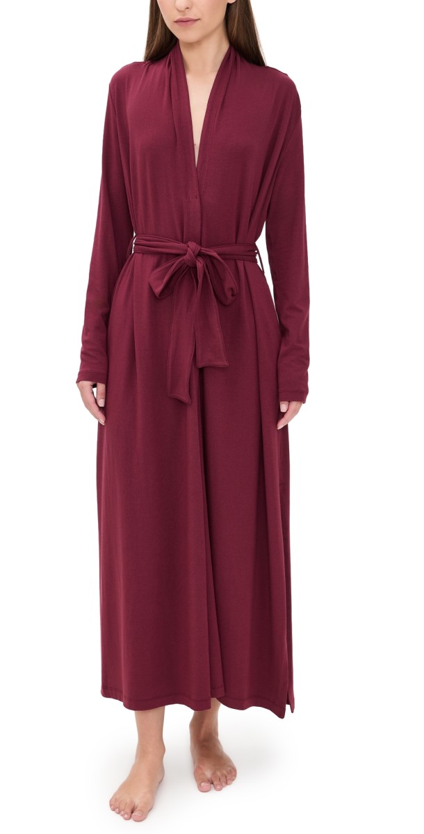 Lunya Slumberknit Maxi Robe Calliope Wine