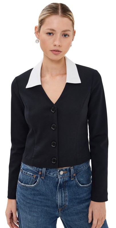 Reformation Pia Knit Top Black