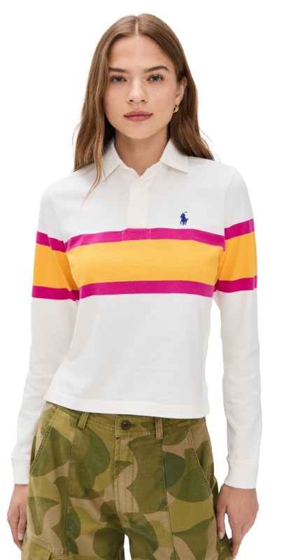 Polo Ralph Lauren Vintage Jersey Rugby Shirt Deckwash White