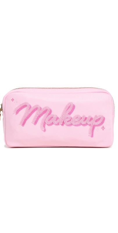 Stoney Clover Lane Makeup Embroidered Small Pouch Flamingo