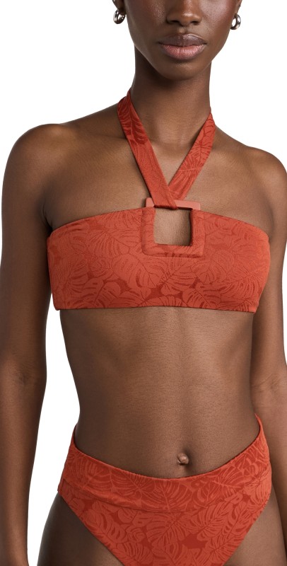 Onia Poppy Bikini Top Dark Red