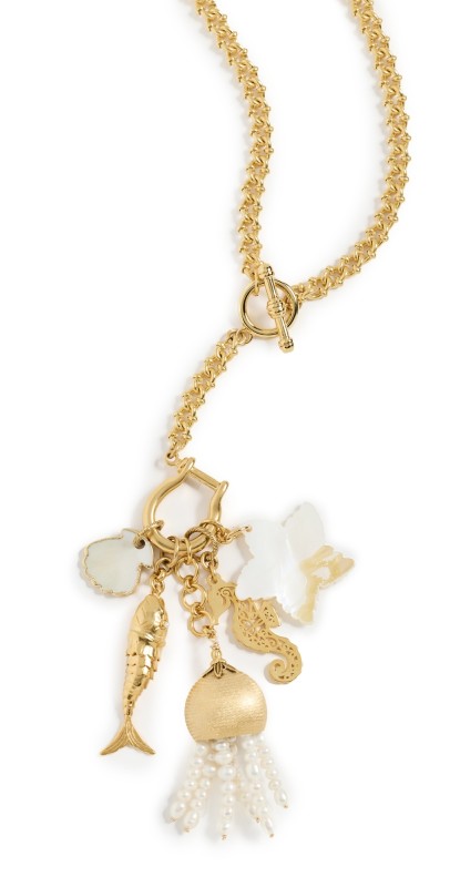 Brinker + Eliza Mermaid's Memento Necklace Gold/Pearl