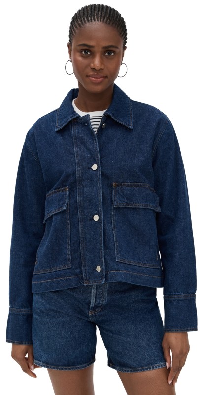 Reformation Oakley Cropped Denim Jacket Havasu