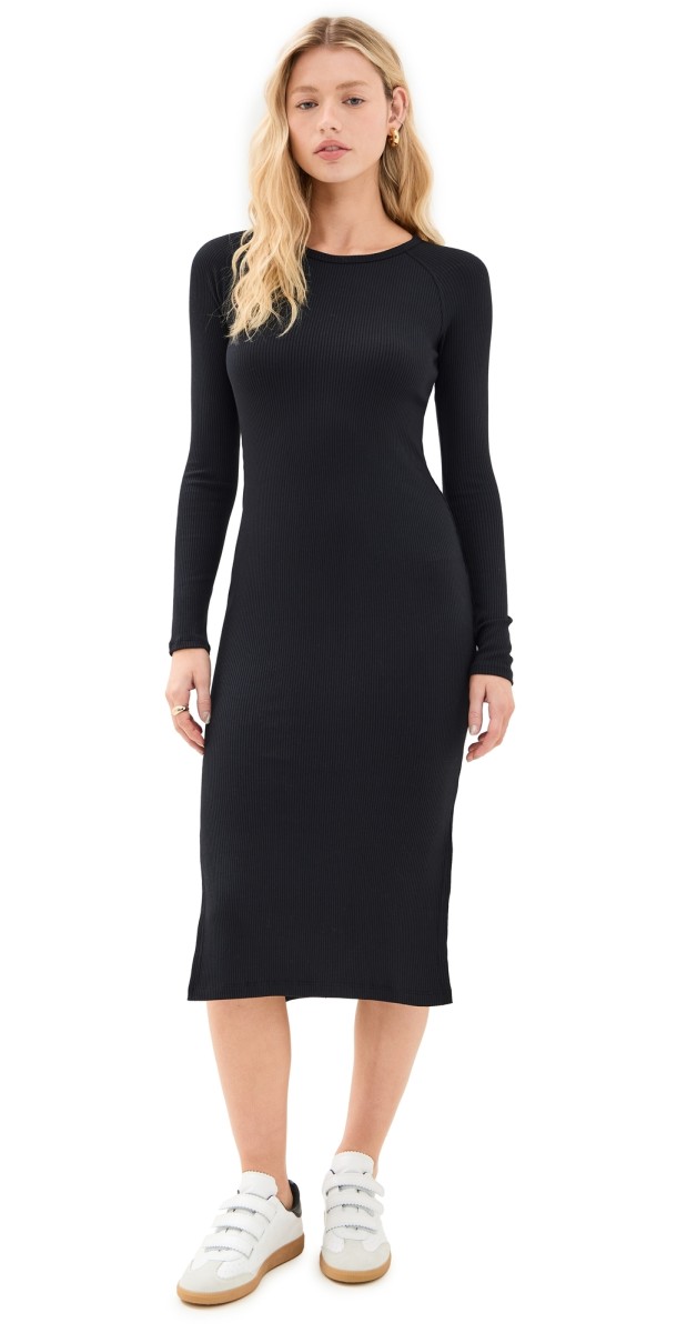 Beyond Yoga Contours Long Sleeve Dress Black