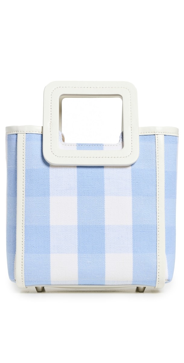 STAUD Mini Shirley Bag Sky Gingham