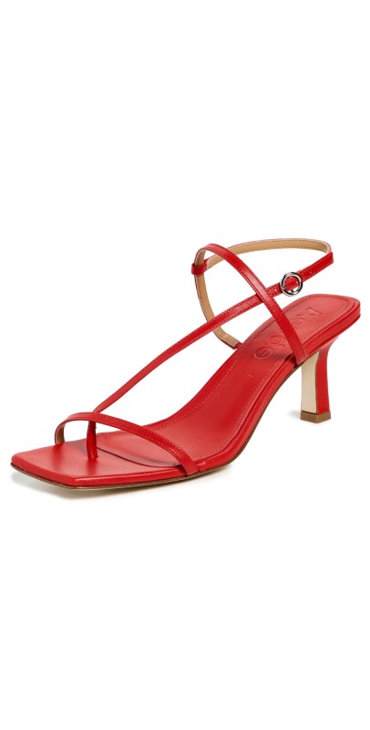AEYDE Elise Nappa Leather Sandals Red