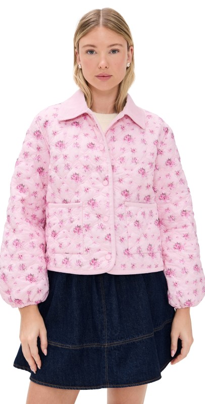 LoveShackFancy Quinlette Jacket Raspberry Fields