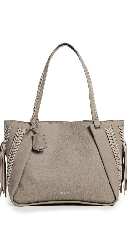 TUMI Valorie Tote Taupe Whipstitch