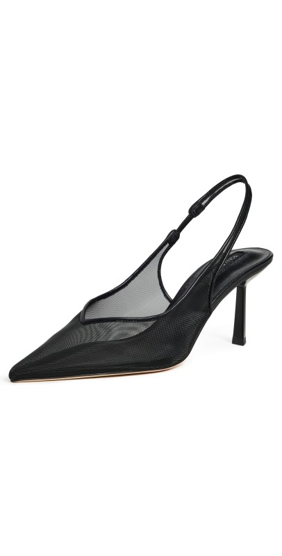 Tony Bianco Breeze Mesh Slingback Heels Black Nylon