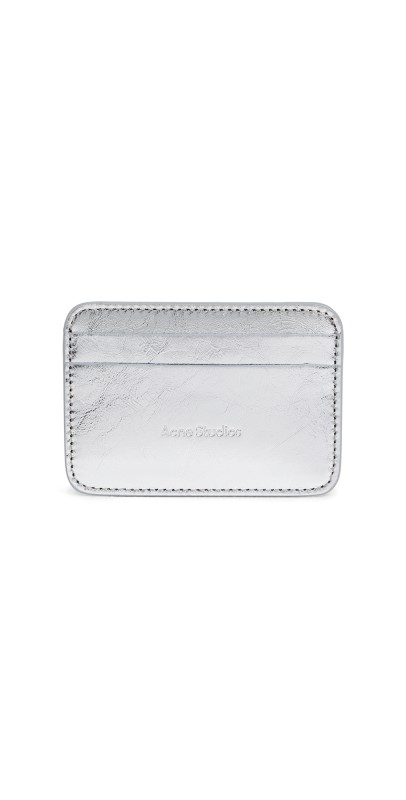 Acne Studios Leather Card Holder Silver