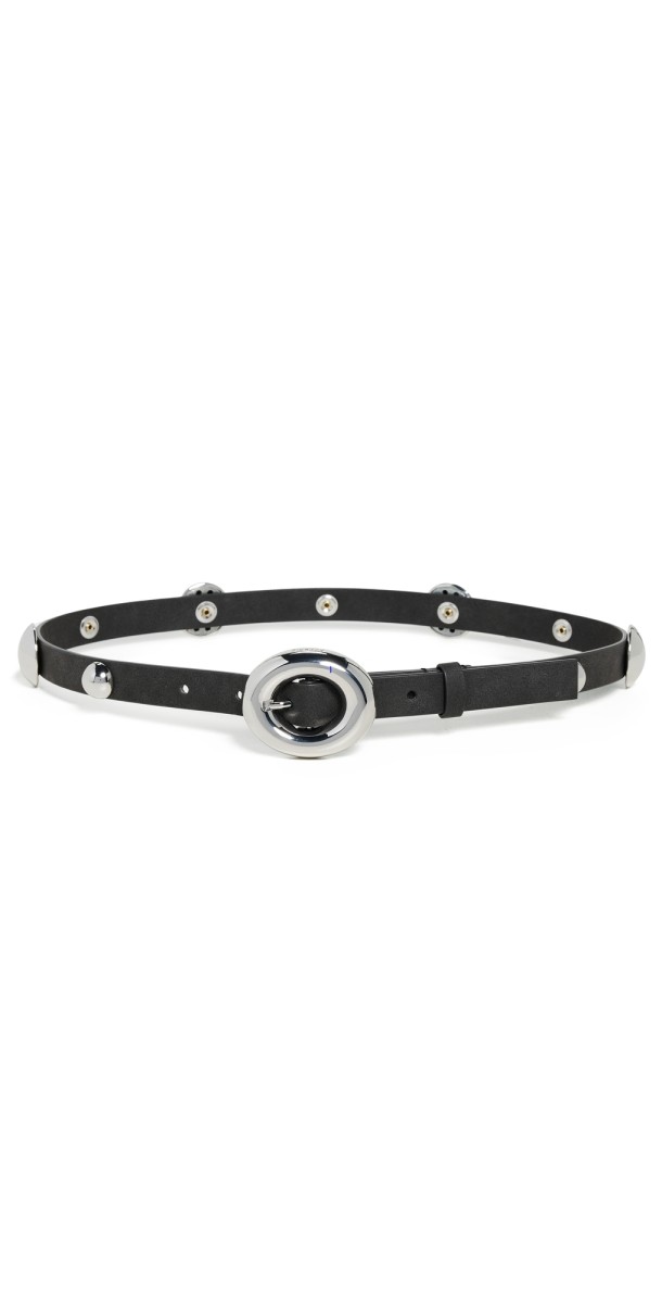 Apparis Jagger Sans Leather Dome Belt Ash
