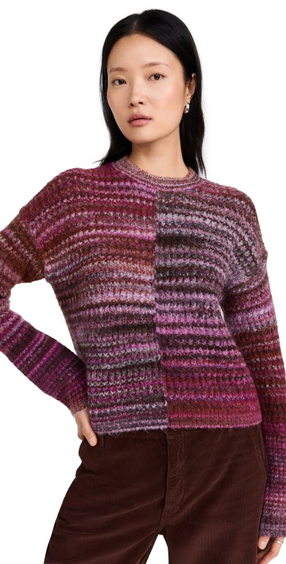 Madewell Spacedye Arnos Texture Pullover Spacedye Verbena Pink