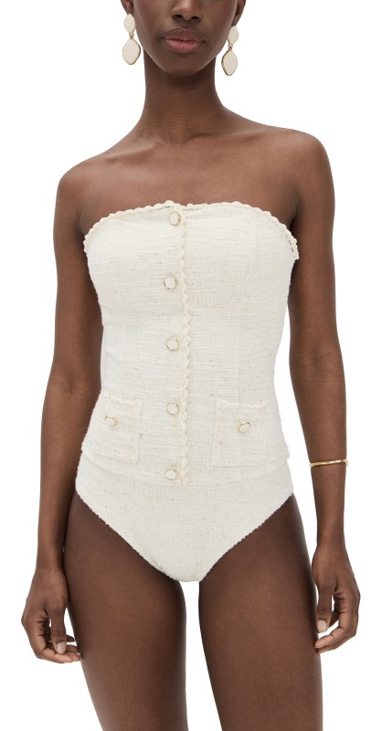 SIMKHAI Natalie Strapless One Piece Ivory