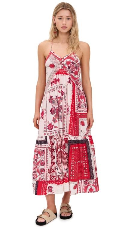 Isabel Marant Étoile Sabba Dress Red/Ecru