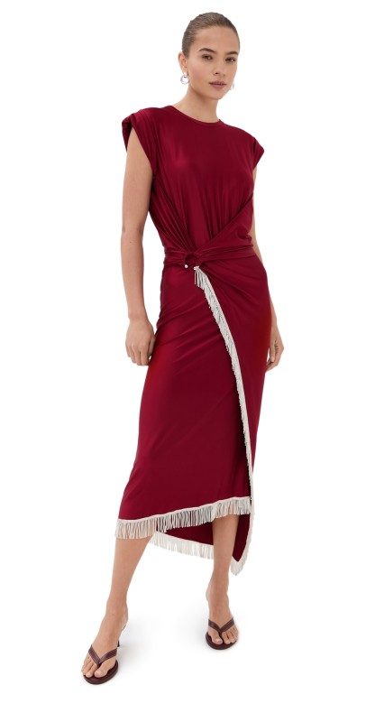 rabanne Robe Dress Ruby Red