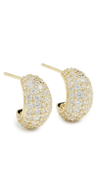 SHASHI Aoki Pave Earrings Gold