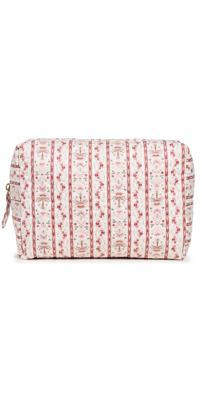 Hill House Home The Cosmetic Case Emma Ikat Stripe, Pink Mult