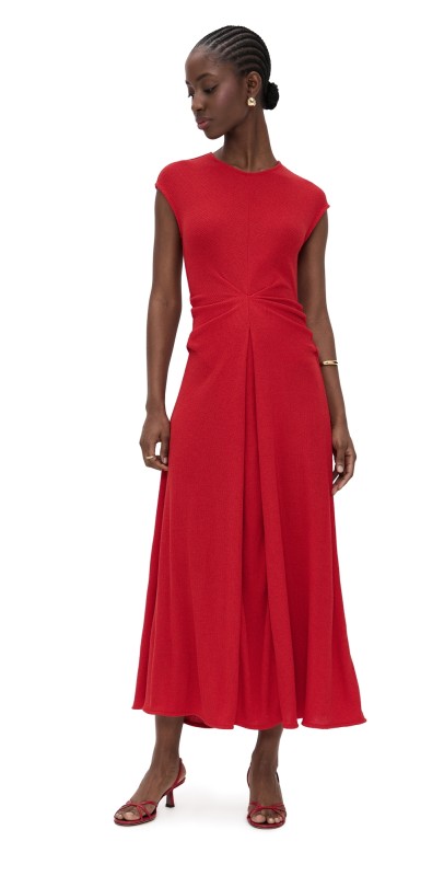 Proenza Schouler White Label Miranda Dress in Twisted Rib Dark Poppy
